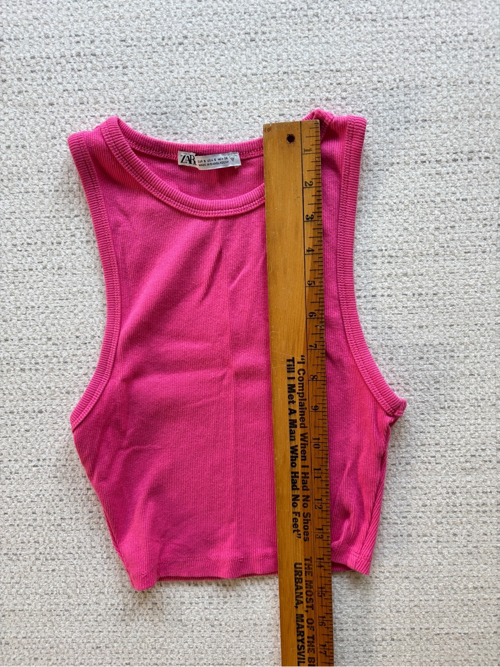 Zara Cropped Ribbed Tank Top, Size Small - Picture 4 of 7